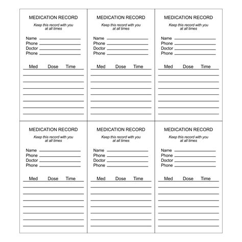 Free Printable Medication List Card Upload, Modify Or Create Forms. - Printable Templates Free