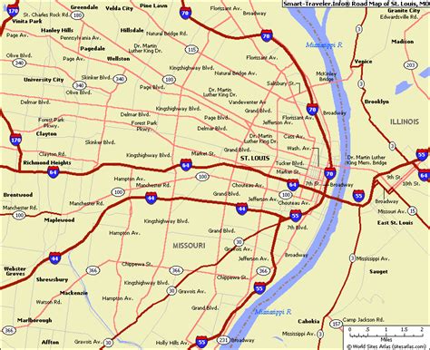 cool Map of St. Louis Missouri | St louis mo, Map, St louis missouri