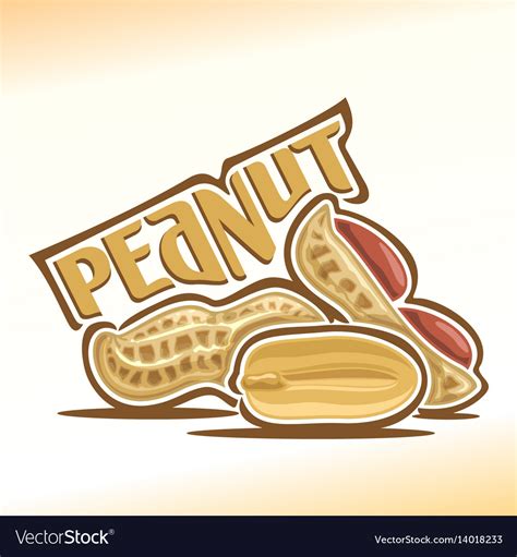 Logo for peanut nuts Royalty Free Vector Image