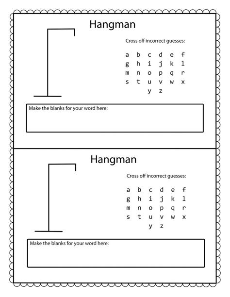 Free Hangman Word Game Worksheets | 101 Activity