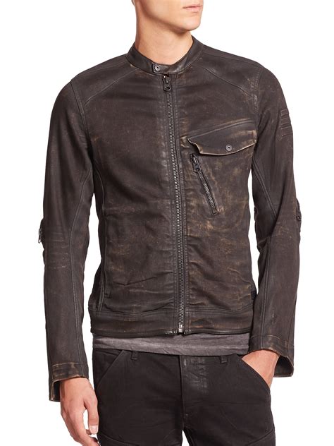 G-Star RAW Revend Coated Moto Jacket in Black for Men - Lyst