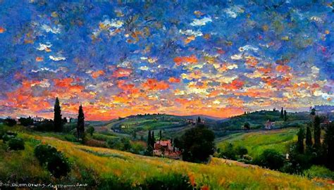 Tuscan countryside (monet style) by TheNocturnalSpirit on DeviantArt