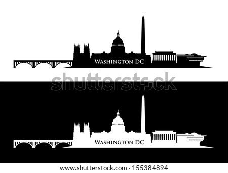 Washington Dc Skyline - Vector Illustration - 155384894 : Shutterstock