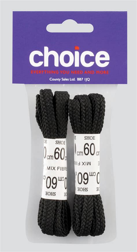 Choice 60cm Black Shoe Laces