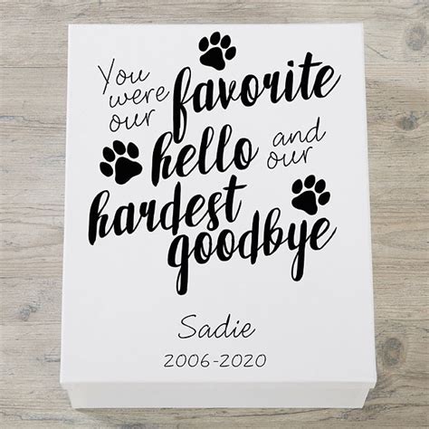 Personalized Pet Memory Box - Paw Prints On My Heart