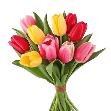 Red Pink And Yellow Tulips Flowers Bouquets For Valentine S Day, Valentine Gift, Wedding Gift ...