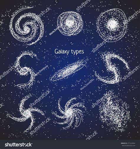 Set Galaxy Types Vector Space Star: vector de stock (libre de regalías ...