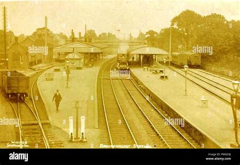 Brockenhurst railway station (postcard Stock Photo - Alamy