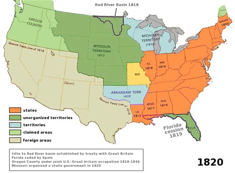 us territory 1820 | History geography, History, American history