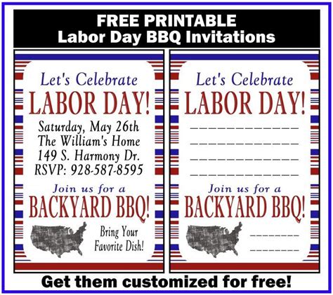 Labor Day BBQ Printable Invitation. Get free customization! Online ...