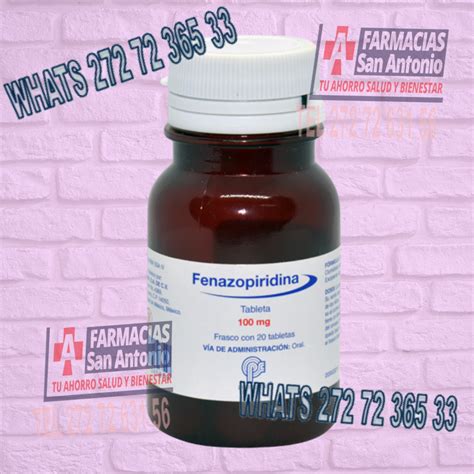 Fenazopiridina 100mg Frasco con 20 tabletas