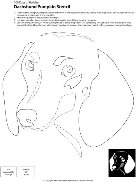 Printable Dachshund Pumpkin Carving Pattern