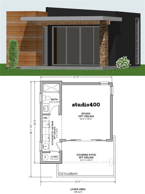 studio400: Tiny Guest House Plan | 61custom | Contemporary & Modern ...