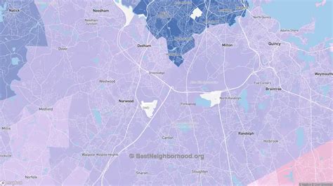 Norfolk County, MA Political Map – Democrat & Republican Areas in ...