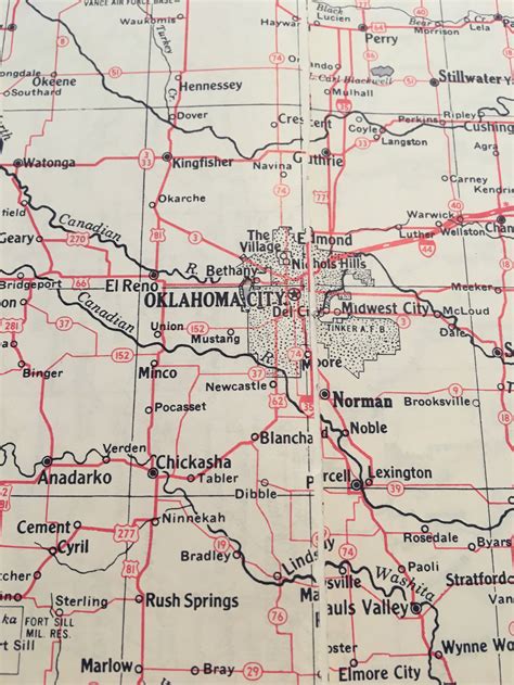 1960s Oklahoma State Map Vintage Atlas - Etsy