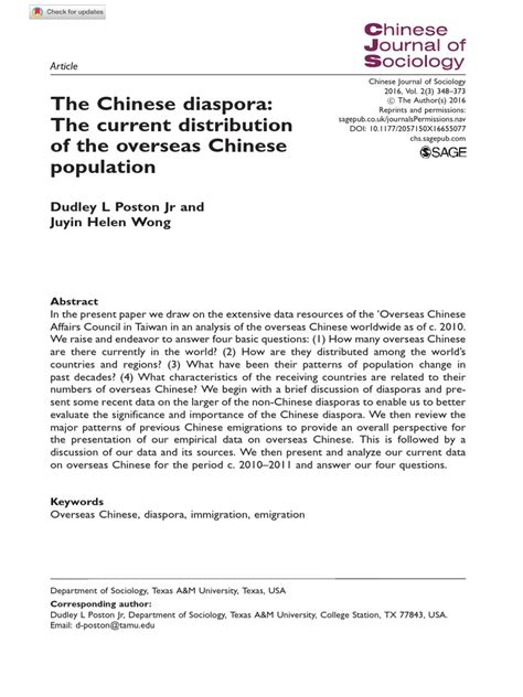 The Chinese Diaspora | PDF | China | World Politics