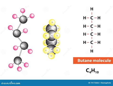 Butane molecular structure stock vector. Illustration of hydrogen ...