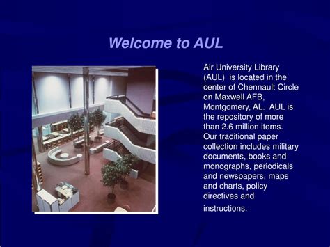 PPT - Air University Library Virtual Tour PowerPoint Presentation, free ...