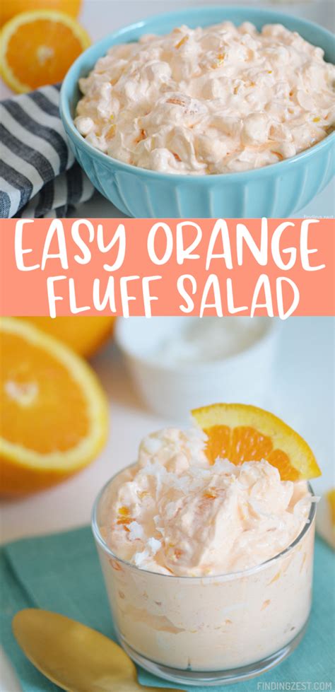 Orange Fluff Salad (without Cottage Cheese) - Finding Zest