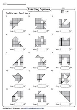 Area of Rectilinear Figures Worksheets