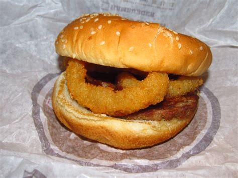 Burger King Rodeo Burger | A burger with onion rings and bar… | Flickr