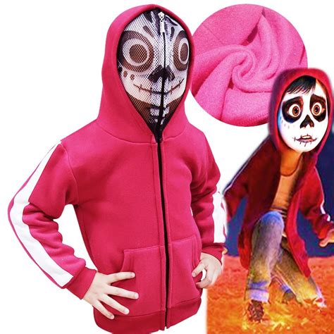 Movie Coco Miguel hoodie Cosplay Costume Sweater Boys Girls Unisex Kids Child Hooded suit Red ...