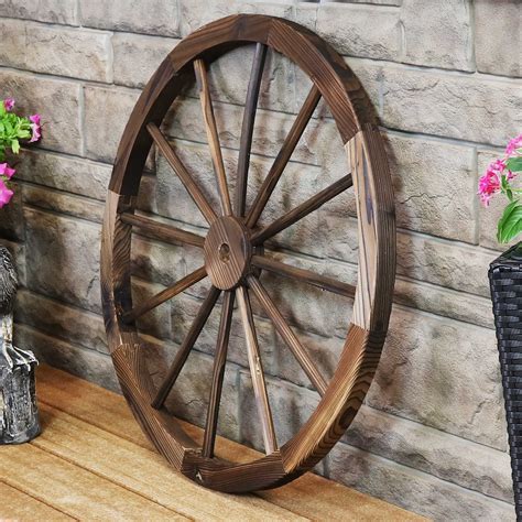 Sunnydaze Decorative Wooden Wagon Wheel - Natural Fir Wood - Rustic Western Indoor and Outdoor ...