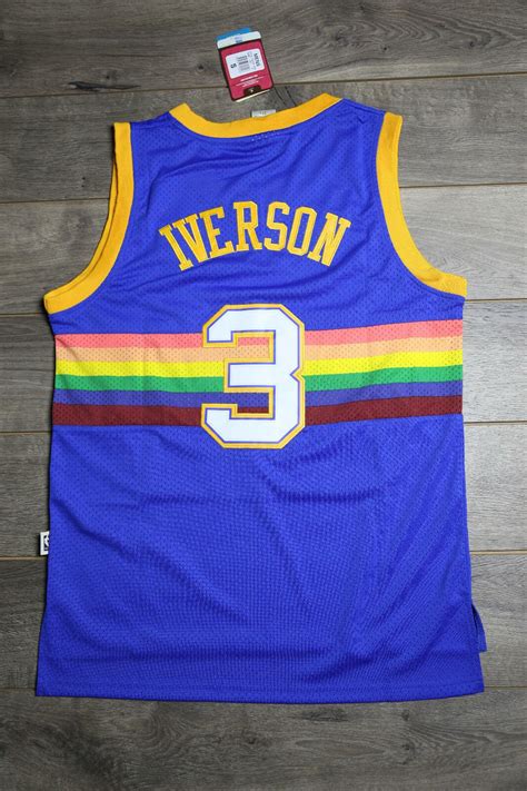 Allen Iverson 3 Denver Nuggets Jersey Retro Swingman | Etsy