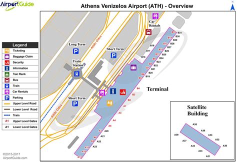 Athens airport terminal map - Athens airport gate map (Greece)