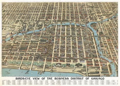 Chicago Bird’s-Eye View, 1898 – Transit Maps Store