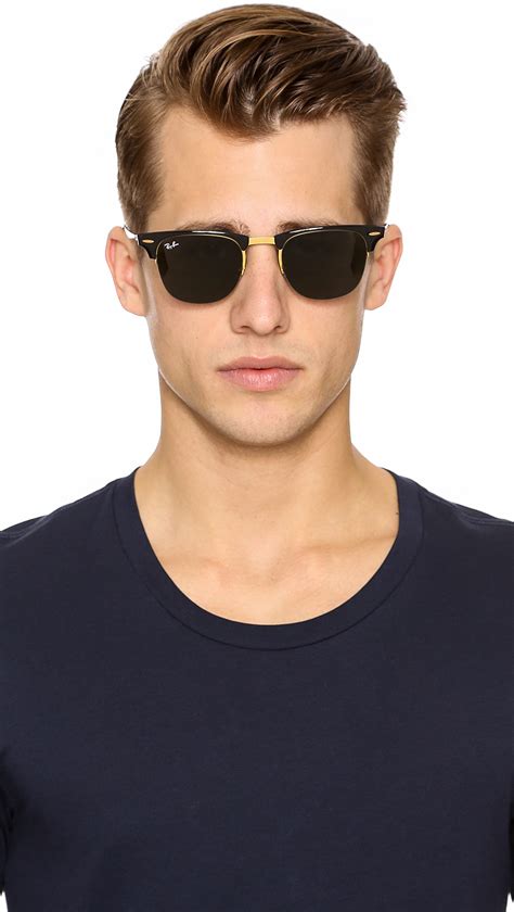 Ray-ban Clubmaster Sunglasses in Metallic for Men | Lyst