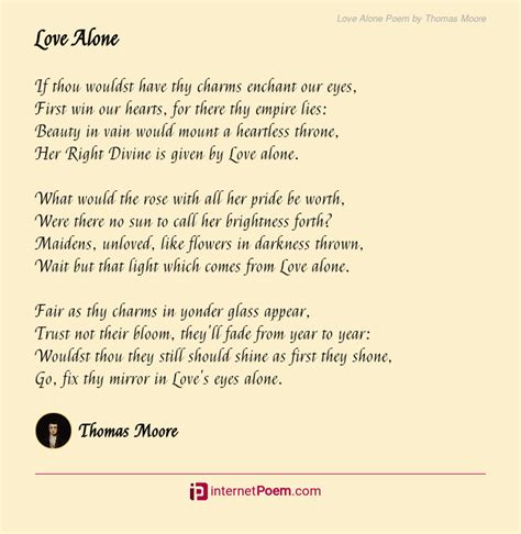 Love Alone Poem by Thomas Moore