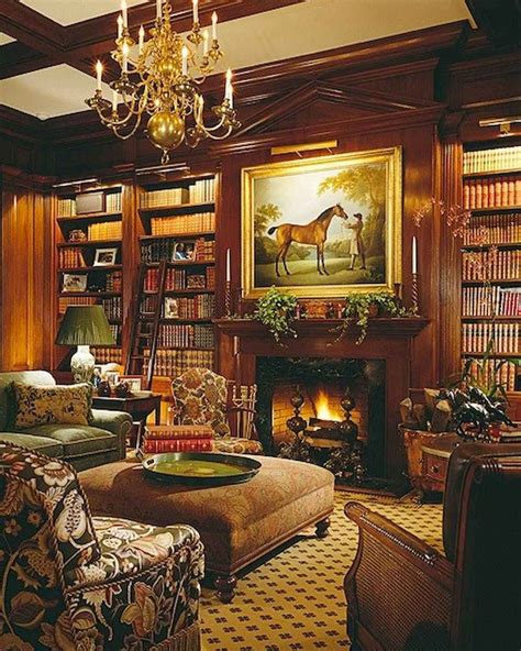 60 awesome ideas vintage library (49 (With images) | Home library rooms, Cozy fireplace, Paneled ...