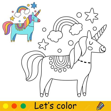 Premium Vector | Cartoon cute funny doodle unicorn with a rainbow ...