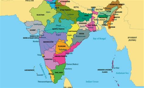 Latest Political Map Of India India Map Political Map Of India Political Map Of India With ...