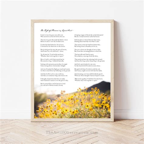 The Tuft of Flowers Poem Wall Art Print, Robert Frost Poetry, Fall ...