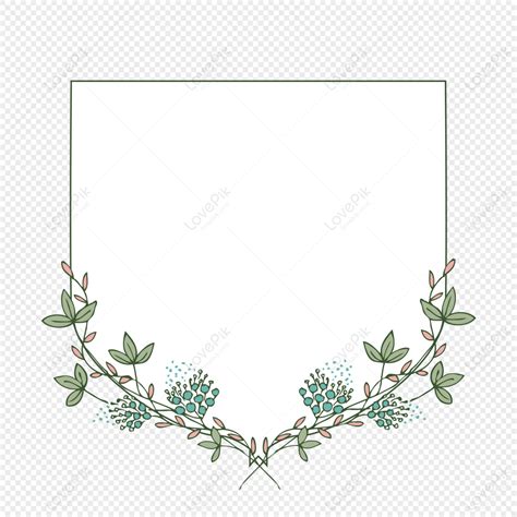 Hand-painted Minimalistic Floral Frame, Paint, Simple Border, Minimalist Photo PNG Picture And ...