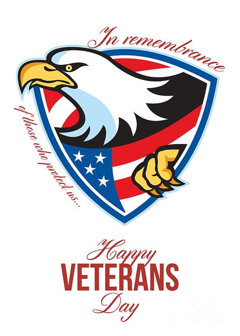 Happy Veterans Day American Eagle Greeting Card Digital Art by Aloysius Patrimonio - Fine Art ...