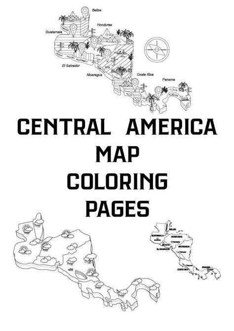 6 free Central America map coloring pages - ESL Vault