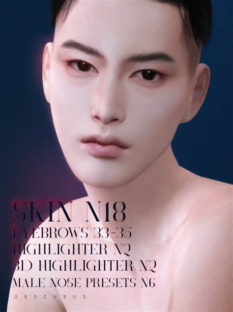 male asian skin! and more cc | obscurus-sims on Patreon Makeup Cc, Sims 4 Cc Makeup, Male Makeup ...