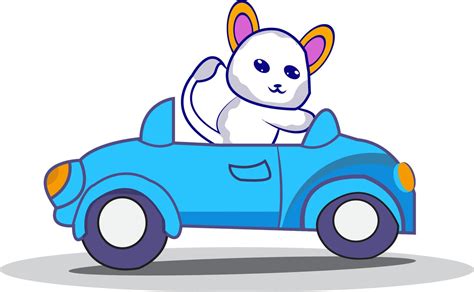 Cute cat driving car cartoon character 14196054 Vector Art at Vecteezy