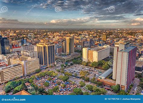 Nairobi skyline at sunset editorial stock image. Image of dusk - 167705754