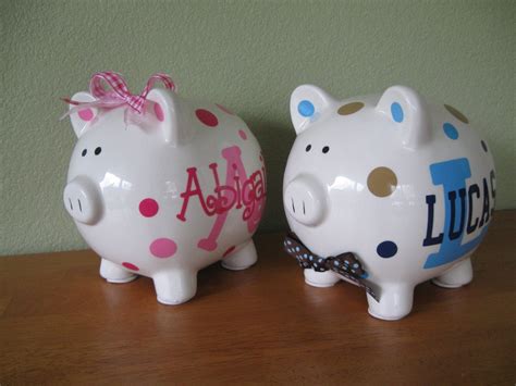 Piggy Bank: Personalized ceramic Piggy Bank by DeLaDesign on Etsy