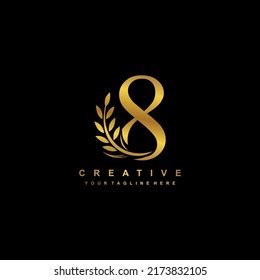 Gold Number 8 Logo Vector Design Stock Vector (Royalty Free) 2173832105 ...