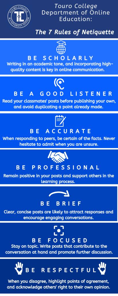 7 Rules of Netiquette (Infographic) - Online Education Blog of Touro ...