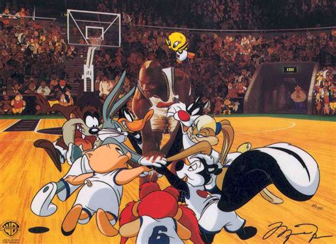 In “Toon Squad” Michael Jordan gathers the team together for a pep talk before going back on the ...