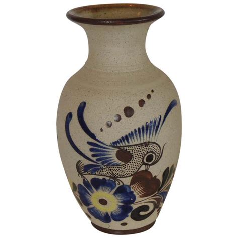 Vintage Mexican Talavera Hand Painted Ceramic Vase at 1stDibs