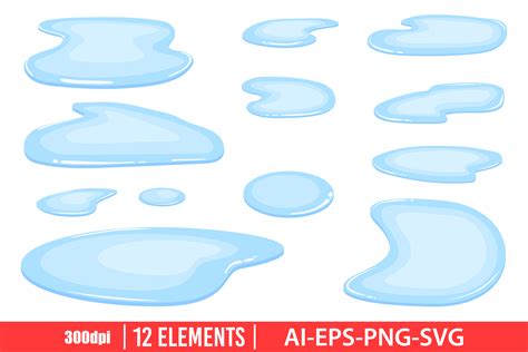 Water Puddle Clipart Set Graphic by Emil Timplaru Store · Creative Fabrica