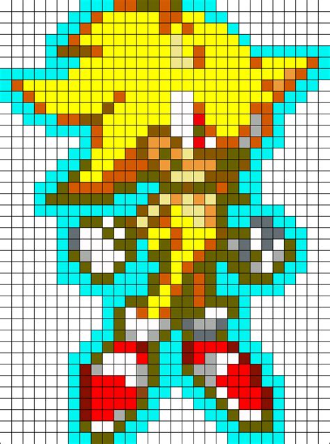 Super Sonic perler bead pattern by Vickicutebunny on deviantART | Everything All In One Spot ...