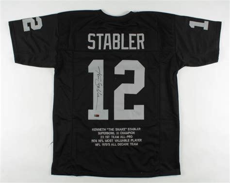 Ken Stabler Signed Career Highlight Stat Jersey (Radtke COA) | Pristine ...